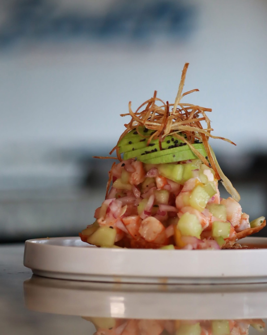 Platillo de mariscos de Benditos